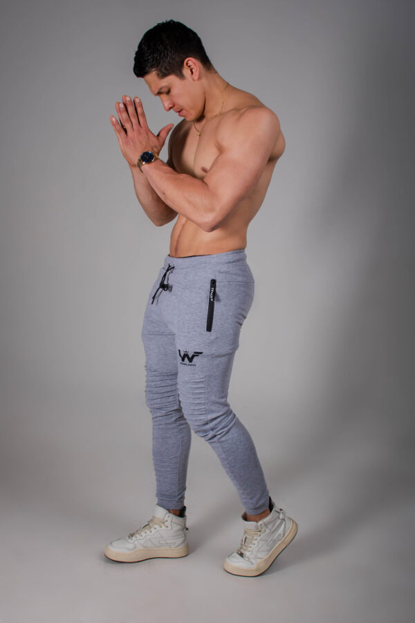 jogger de alforzas  gris - Imagen 2