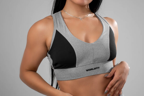 top fiori gris - Imagen 2