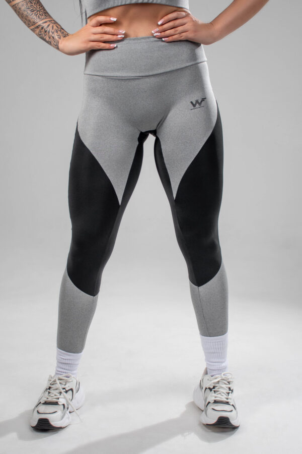 leggins fiori gris