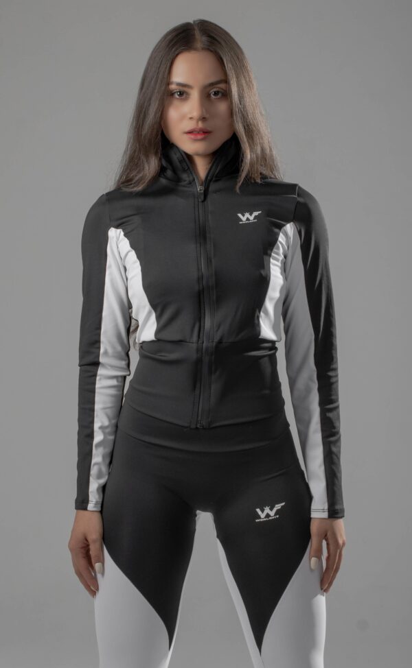chaqueta fiori negro