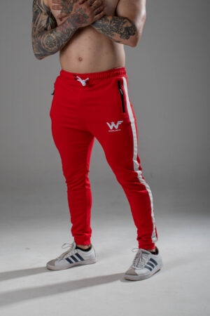 jogger franja lateral rojo