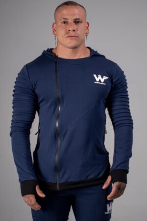 Chaqueta de alforzas azul