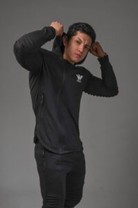 Chaqueta de alforzas negra - S