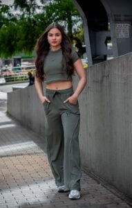 Camiseta atenea verde militar - S