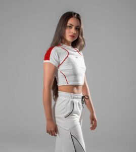 Camiseta atenea marfil roja - S