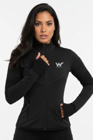 Chaqueta de alforzas negra