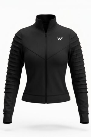 Chaqueta de alforzas negra
