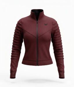Chaqueta de alforzas vinotinto - S