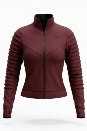 Chaqueta de alforzas vinotinto