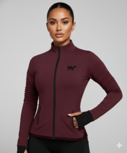 Chaqueta de alforzas vino tinto - S