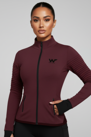 Chaqueta de alforzas vino tinto