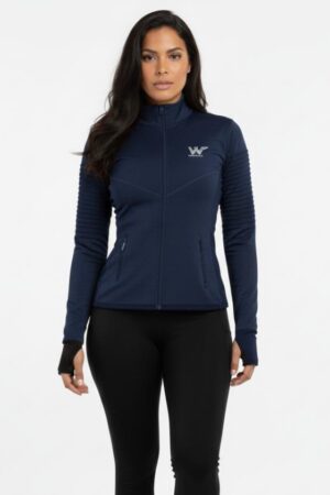 Chaqueta de alforzas azul oscuro