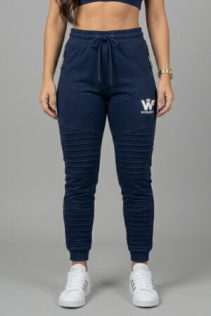 jogger de alforzas azul