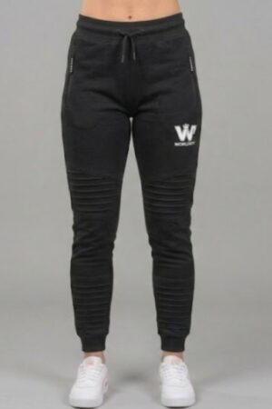 jogger de alforzas negro