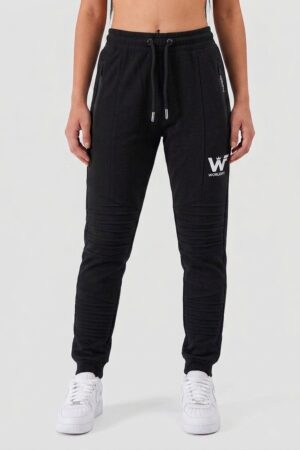 jogger de alforzas negro