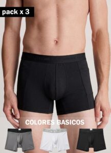 Boxer Colores básicos x 3 Und - XL