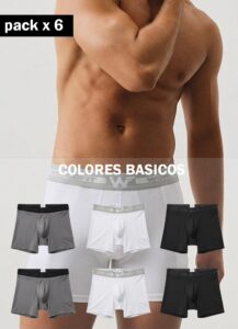Boxer Colores básicos x 6 Und - XL