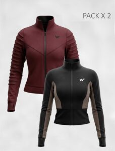 Chaquetas alforzas vino / fiori negro  Pack x2 - M
