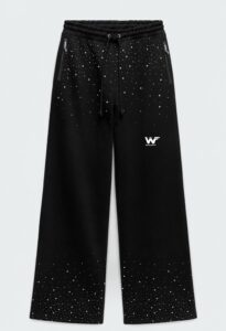 Jogger Baggy con Piedrería Negro - XL