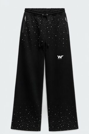 Jogger Baggy con Piedrería Negro