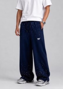 Jogger Baggy con Piedrería Azul - XL