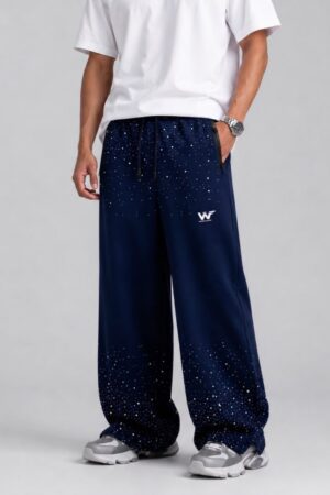 Jogger Baggy con Piedrería Azul