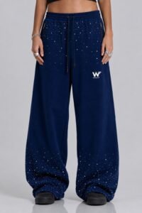 Jogger Baggy con Piedrería Azul - XL