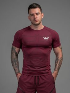 camiseta de Compresión Quantum vinotinto - L