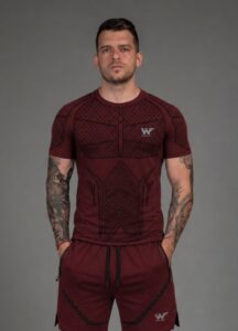 camiseta de Compresión Quantum vinotinto - S